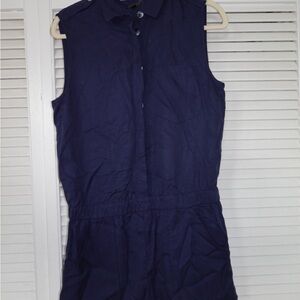 ATM Anthony Thomas Melillo Navy Button-Front Romper